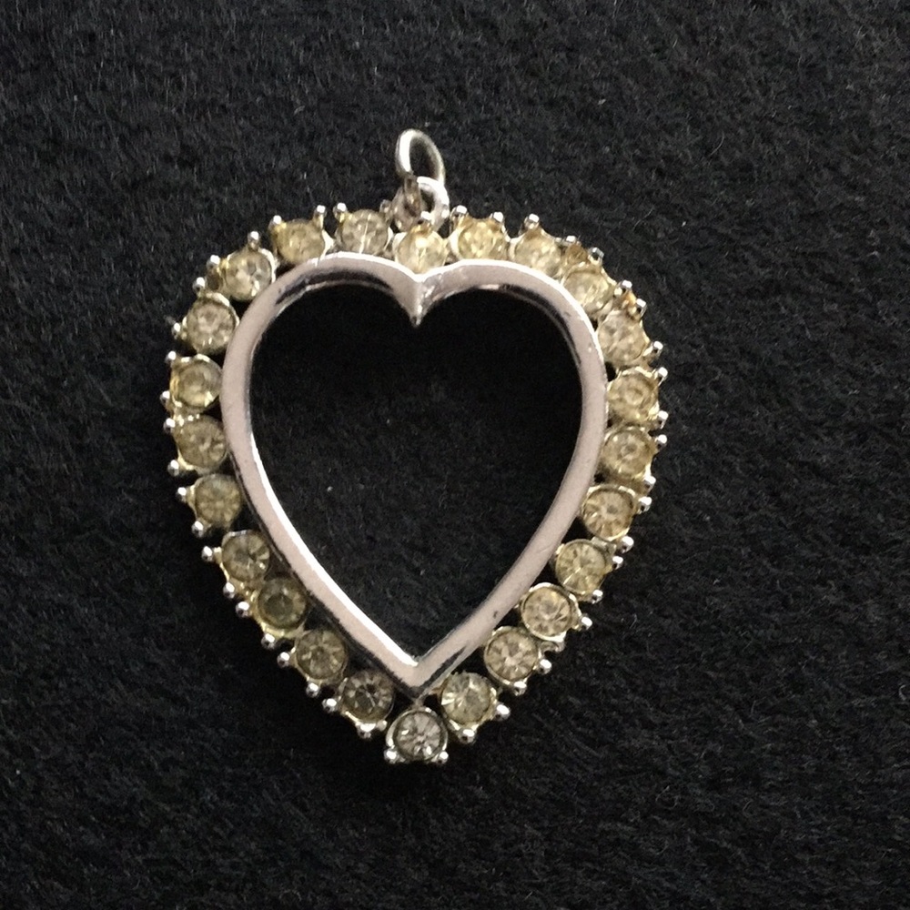 Vintage Silver Heart Necklace Pendant Charm